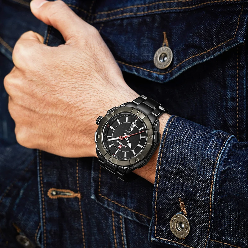 Часы наручные NAVIFORCE Мужские кварцевые деловые повседневные водонепроницаемые со