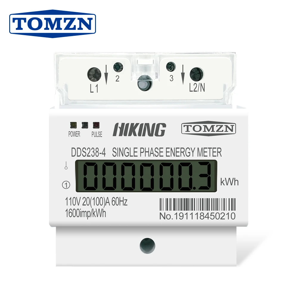 20(100)A 110V 60HZ DDS238 4 Однофазный Din rail KWH Watt час din energy meter LCD|lcd port|lcd tv card readerlcd clock |