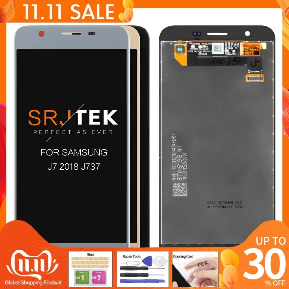 Дисплей 5 для Samsung Galaxy J7 2018 ЖК-дисплей сенсорный экран дигитайзер в сборе J737P LTE-A