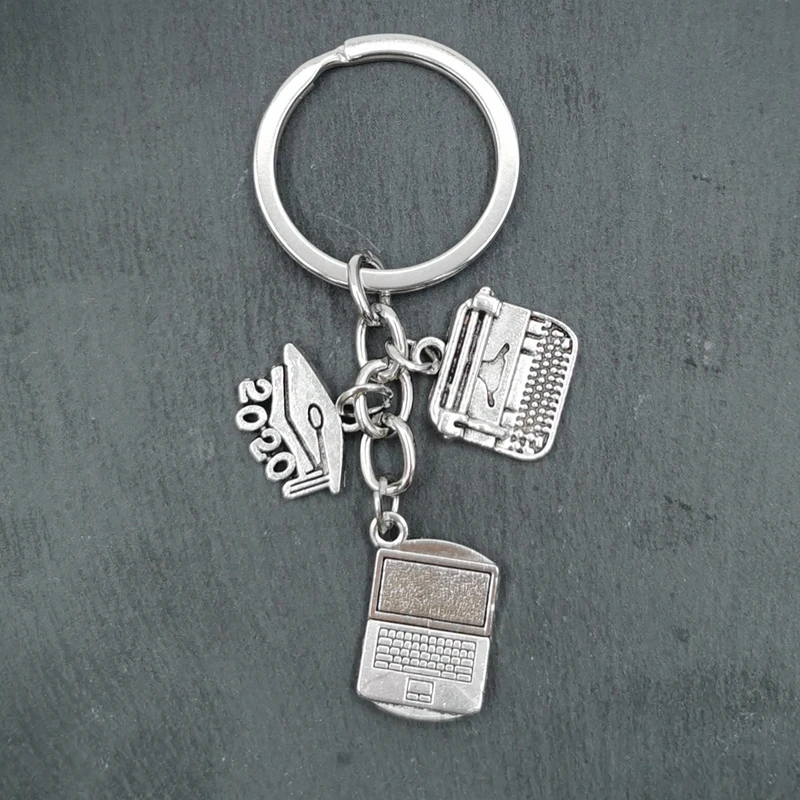 Новый милый ноутбук кулон брелки пишущая машинка брелок ручка сумка Шарм
