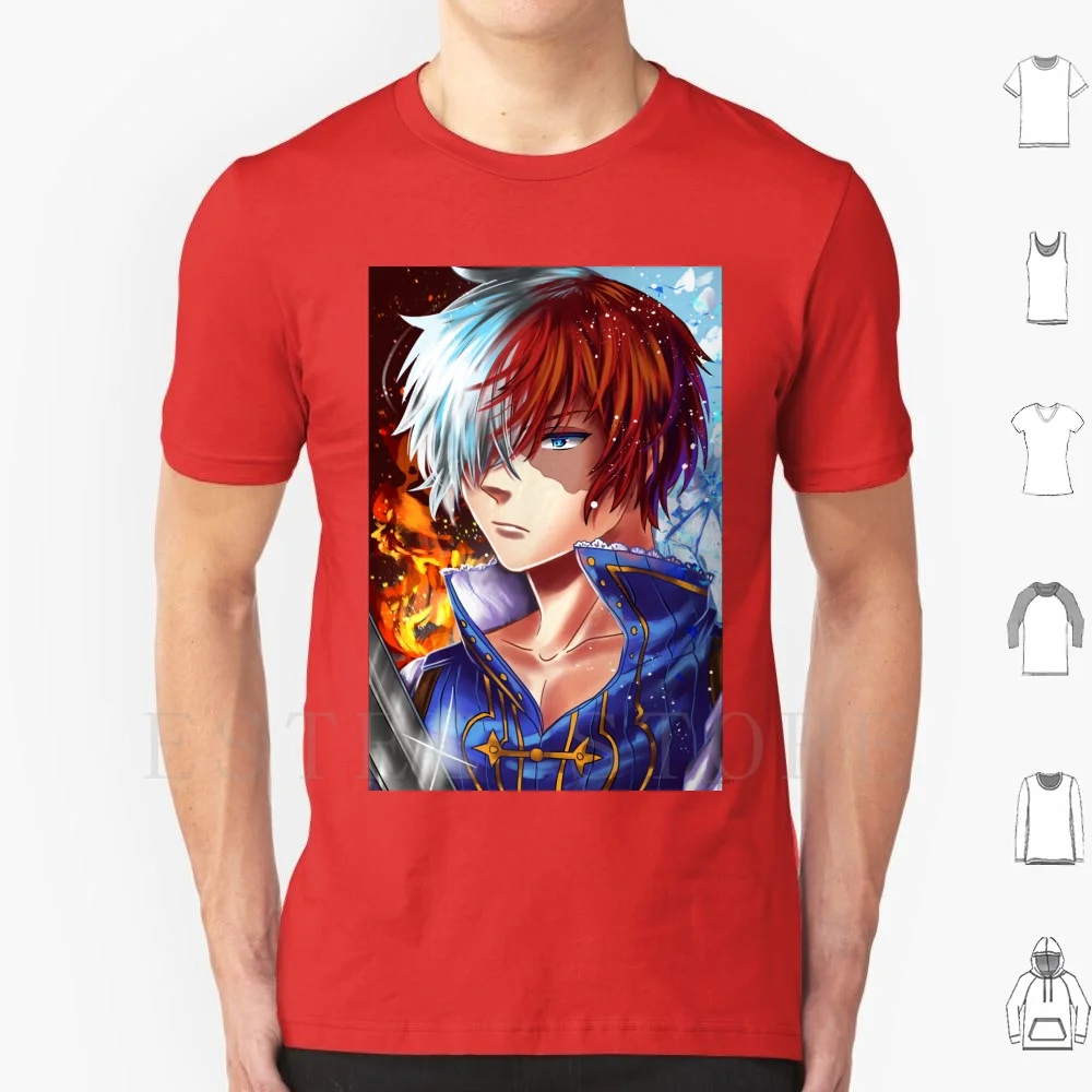 Totoroki Bnha постер Футболка мужская хлопок 6xl принц Todoroki Shouto bokunoheroworld