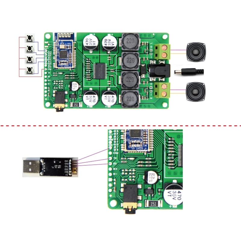 Усилитель TPA3118 аудиоплата усилитель AUX 60 Вт CSRA64215 5 0 Bluetooth приемник APTX APTXLL для