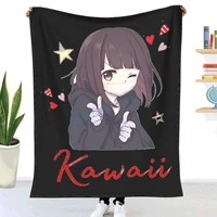 kawaii girl 314 throw blanket winter flannel bedspreads bed sheets blankets on cars and sofas sofa covers