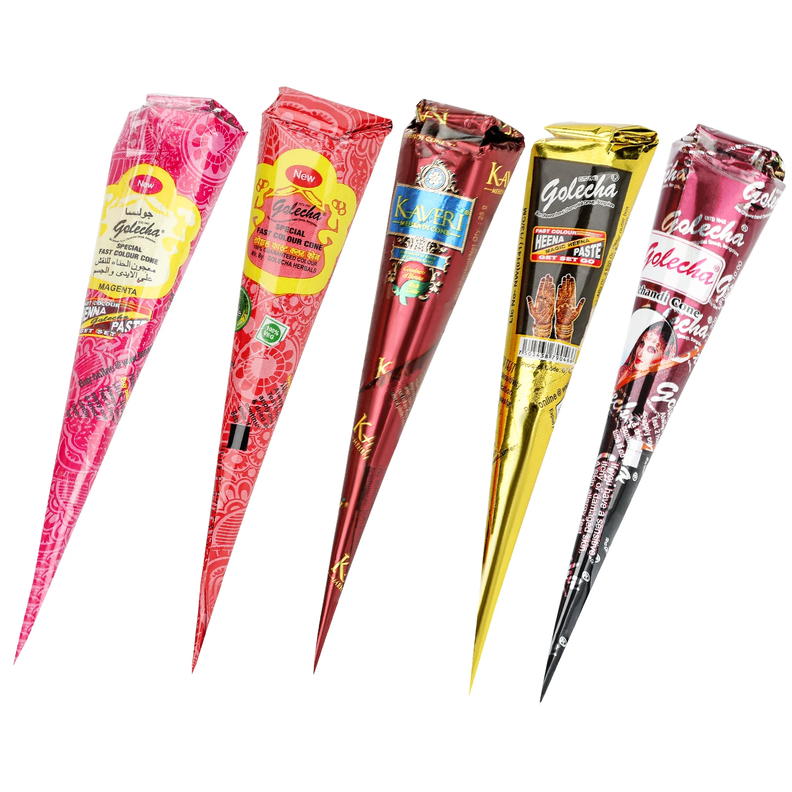 

New Henna Tattoo Paste Black brown red white Henna Cones Indian For Temporary Tattoo Sticker Body Paint Art Cream Cone