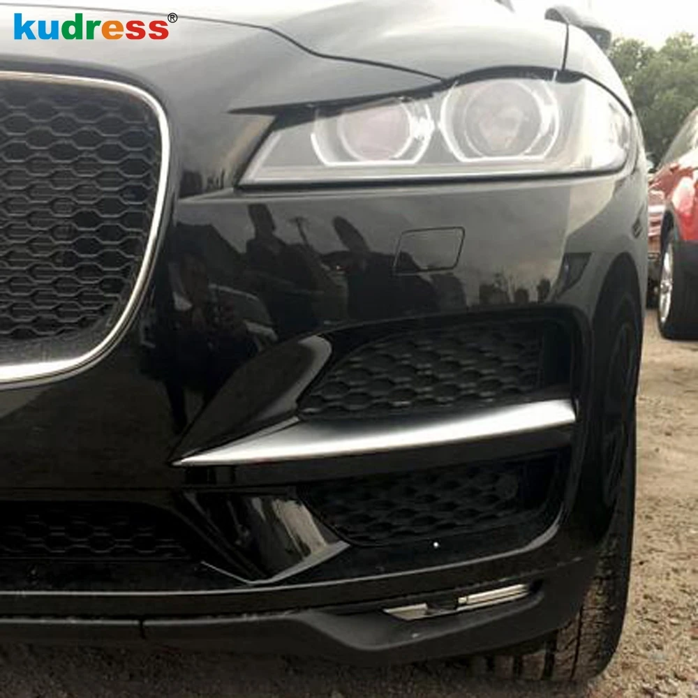 

For Jaguar F-Pace 2016 2017 2018 ABS Chrome Front Side Lower Grille Foglamp Eyebrow Cover Trim Molding Car Accessories Sticker
