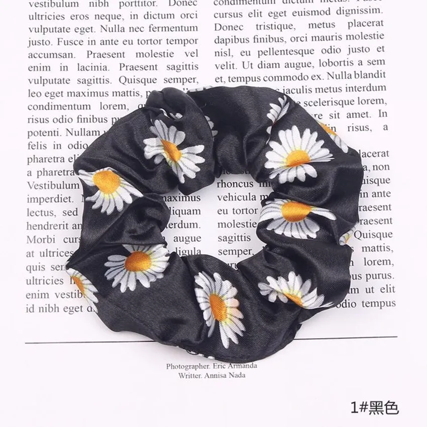 

Popular Daisy Scrunchies Stock Pink Hair Scrunchies Stretchy Girls Ponytail Holder Elastic Band Hair Accessories 20pcs
