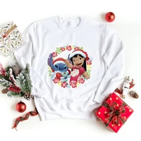 disney hot selling unisex sweatshirt outdoor white top merry christmas clothes stitch family lilo pelekai child hoodies pullover