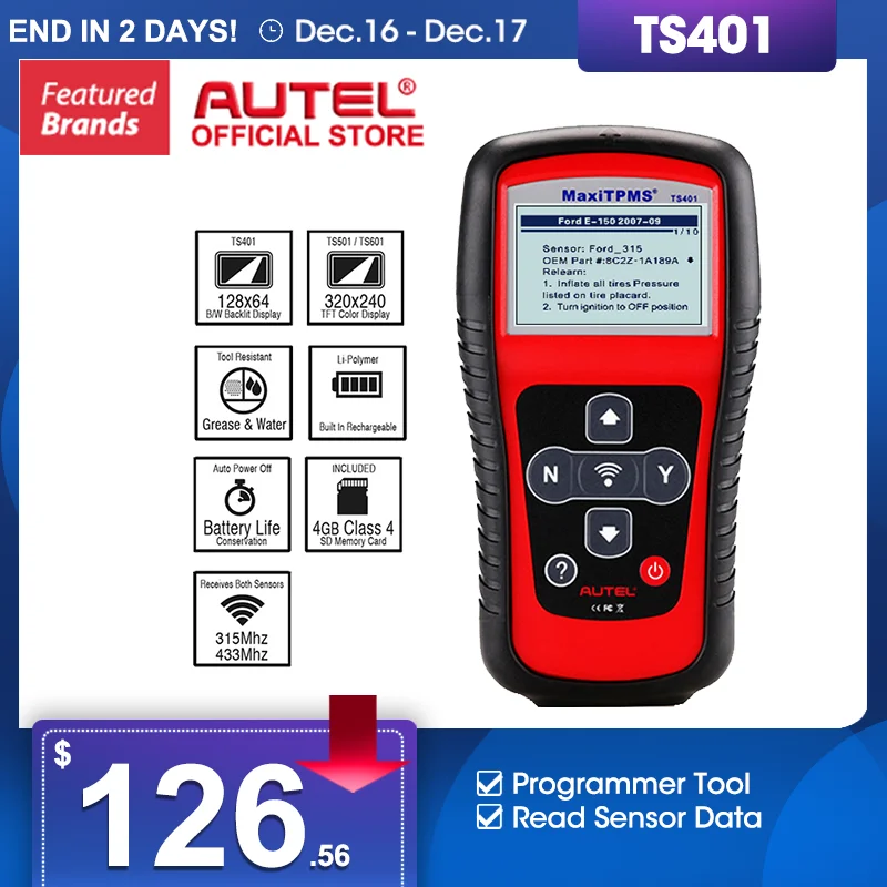 

Autel MaxiTPMS TS401 система мониторинга давления в шинах OBD2 TPMS диагностический сканер инструмент активация 315 433 МГц Программирование датчика