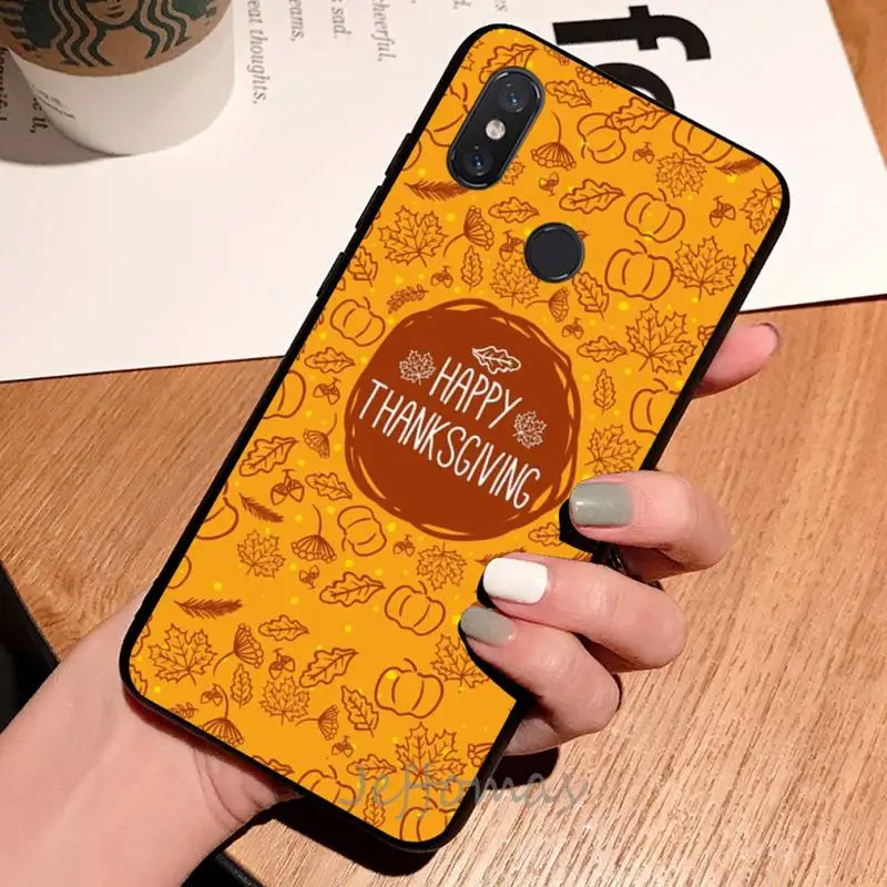 

Thanksgiving Maple leaf pumpkin fall Phone Case For Xiaomi Redmi note 7 8 9 t max3 s 10 pro lite coque shell cover funda