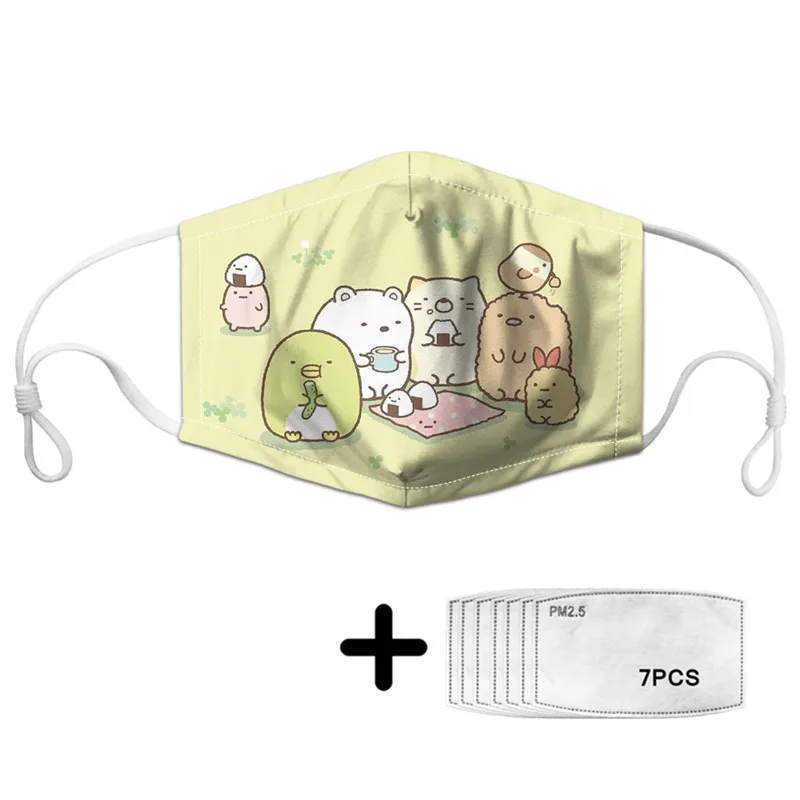 Маска Sumikko Gurashi Антибактериальная Пылезащитная маска со ртом для лица и 7 шт. тушь