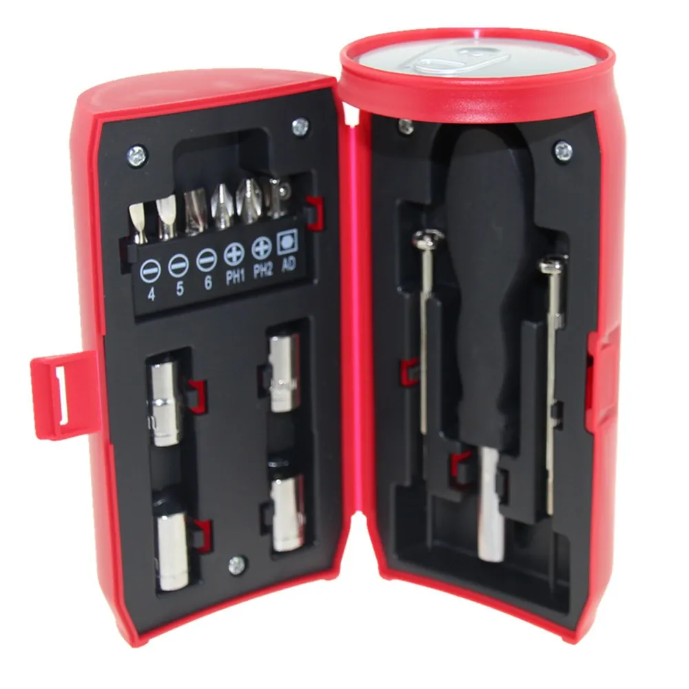 

Portable Screwdriver Set Can-shaped Tool Handle Sleeve Drill Wear-resistant Non-slip Used for Home Outdoor Repair Tool Tools Set