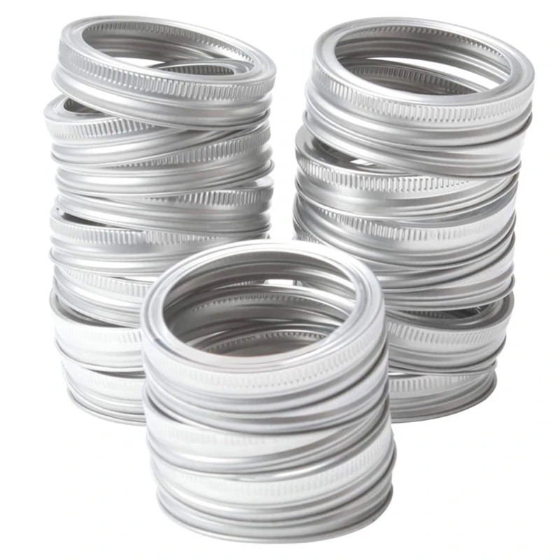 

Canning Lids, Regular Mouth Mason Jar Lids And Bands 12 Pack (Silver) 86MM 53CB
