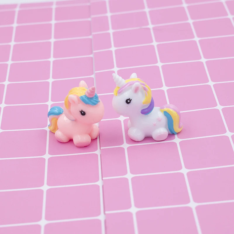 Миниатюрная Очаровательная красочная фигурка единорога планшетов животных