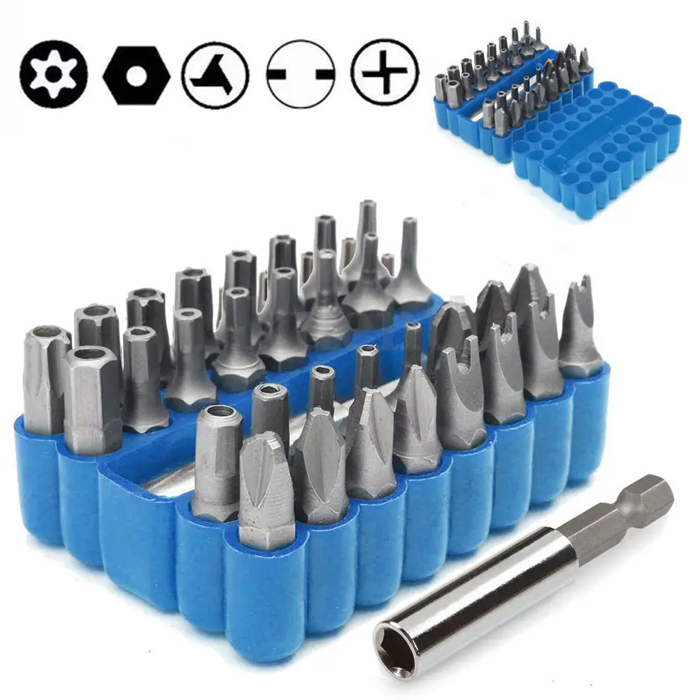 

2018 Security Bit 33x Tamper Proof Torx Spanner Screwdriver Star Hex Holder Rod!