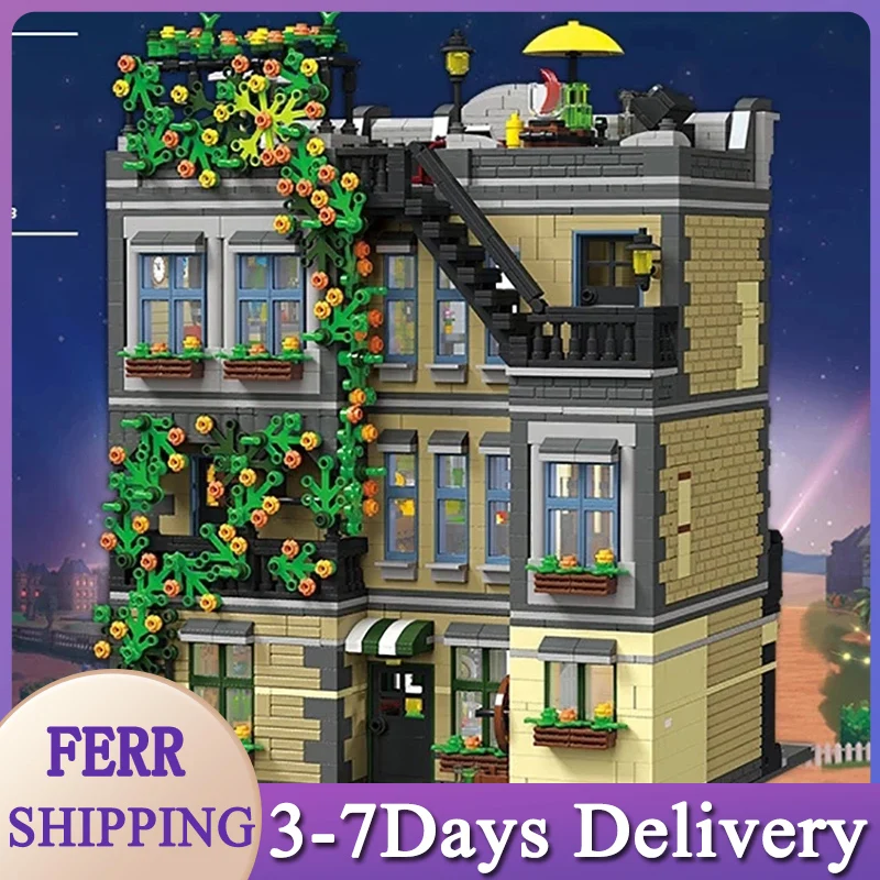 

JIESTAR 89107 город МОС улица вид Лев паб творческие Модульные строительные блоки 5910 шт. кирпичи игрушки Детский образовательный подарок