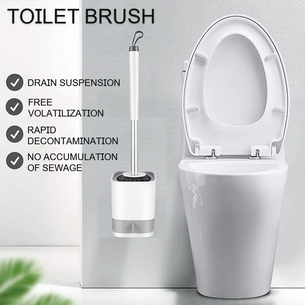 

Toilet Brush And Holder Quick Drain Cleaning Brush Wall-mounted Bathroom Toilet Brush Set Tool Clean Holder Accessories Bathroom