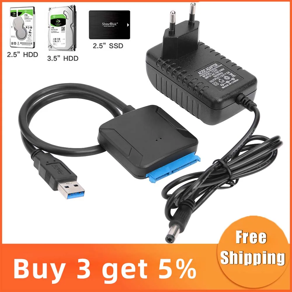 Переходник с USB 3 0 на Sata переходник кабели медный папа 2 5/3 5 дюйма адаптер для