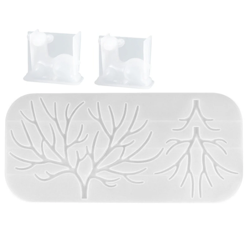

BMBY-Crystal Epoxy Resin Molds Deer Makeup Jewelry Display Tray Silicone Mould Show Mold