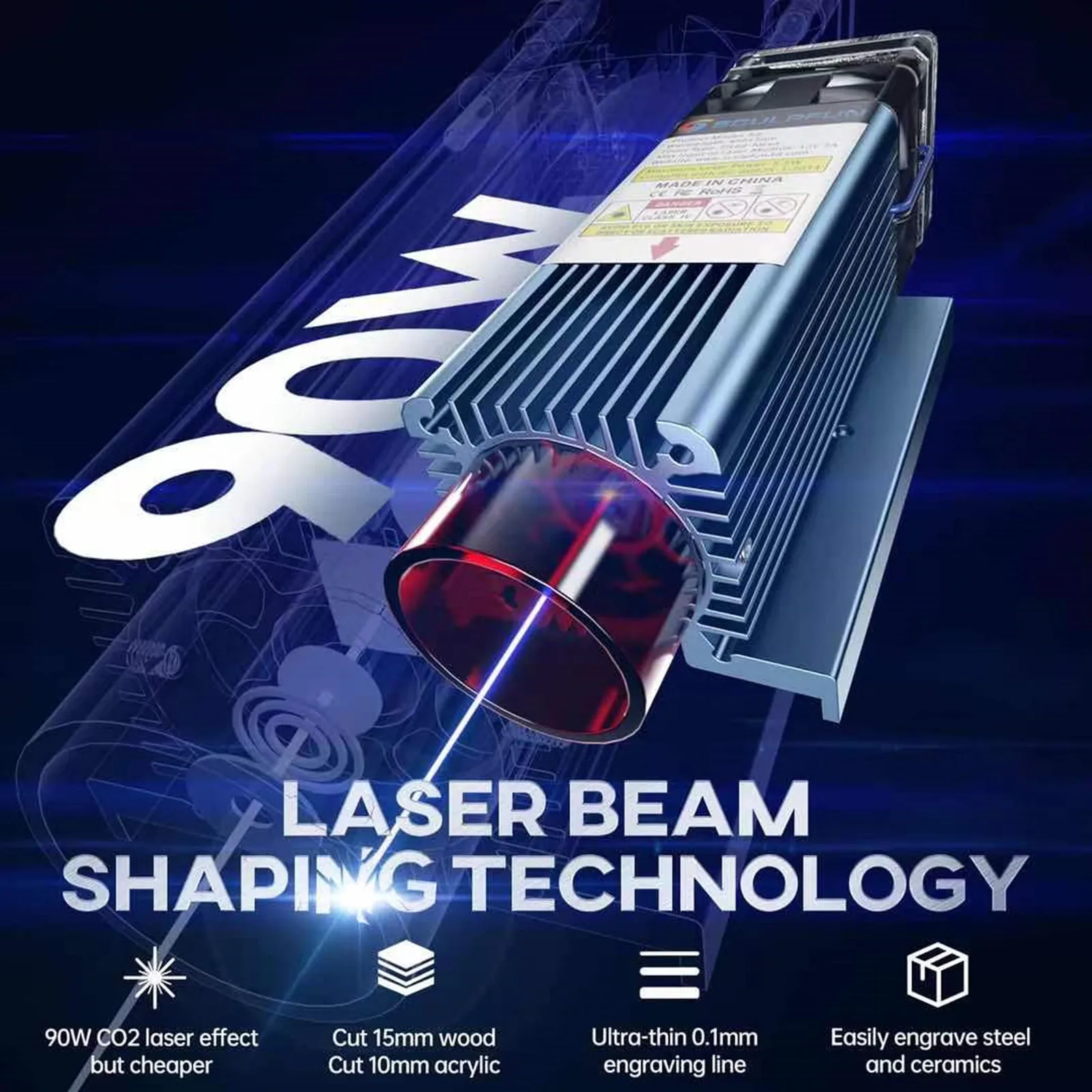 New SCULPFUN S9 90W Engraving Machine and Module Ultra-thin Beam Shaping Technology High-precision Wood Acrylic Engraver Cutter |