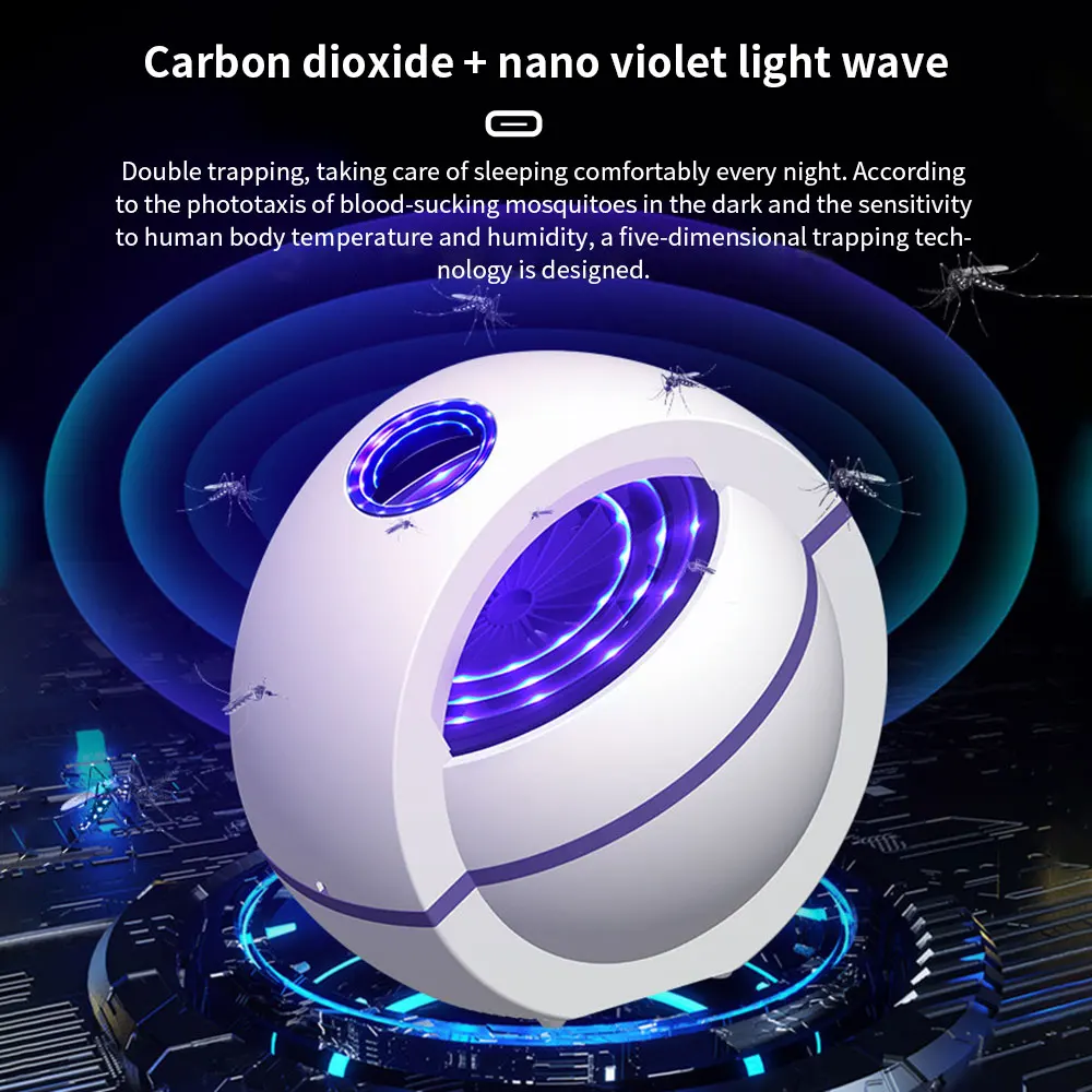 Электрическая ловушка для комаров с питанием от USB 360 ° | Лампы и освещение