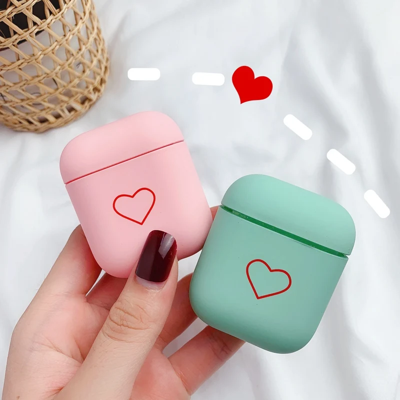 YBD Модный чехол с рисунком маленького сердца для AirPods Air pod Series 1 2 Жесткий Чехол для ПК чехол для Apple Airpods чехол Coque Funda