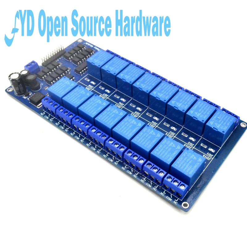 16 канальный релейный модуль с защитой оптрона LM2596 платы управления питанием 5 В
