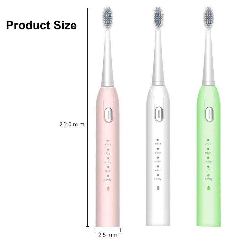 Электрическая зубная щетка 5 режимов водонепроницаемая ультразвуковая