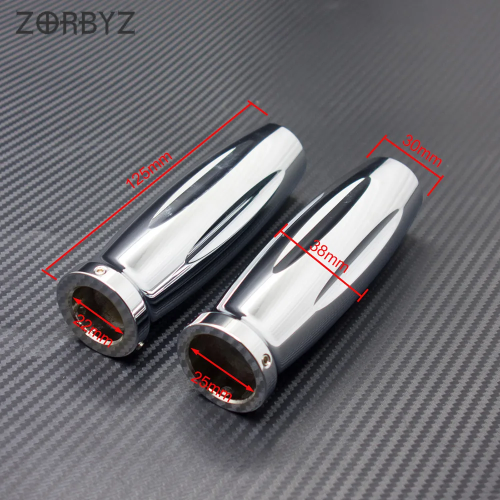 Ручки для мотоцикла ZORBYZ 7/8 дюйма 22 мм хромированные алюминиевые ручки с ЧПУ Harley