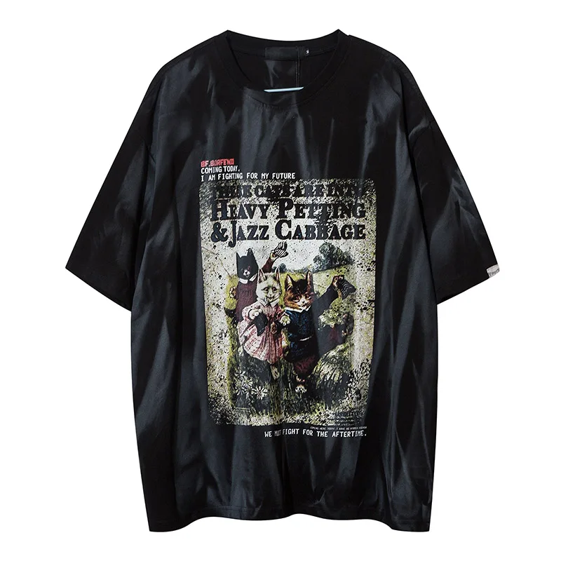 

Anyang store European and American street fashion tie-dye printing short-sleeved tide brand summer loose compassionate couple su