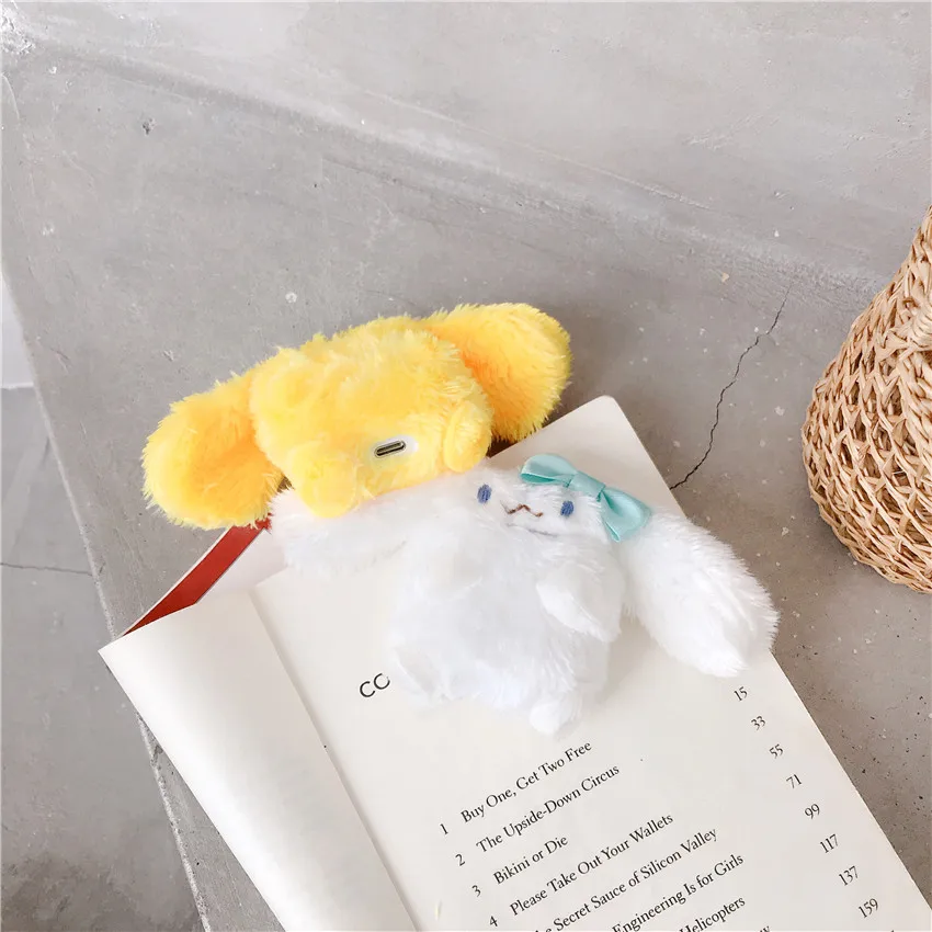 Прекрасный 3D мультфильм Cinnamoroll Purin собака мягкий плюшевый чехол для гарнитуры для Apple новые Airpods 1/2 крышка беспроводные bluetooth наушники чехол