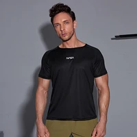 men running jogging t shirt sweat wicking fabric compression fitness gym soccer short sleeved tee jersey sportswear tshirts