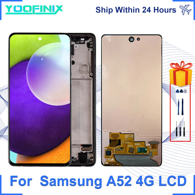 

6.5" Original For Samsung Galaxy A52 Display Touch Screen Digitizer Replacement Parts For A525F A525M A525 LCD Display A52 4G