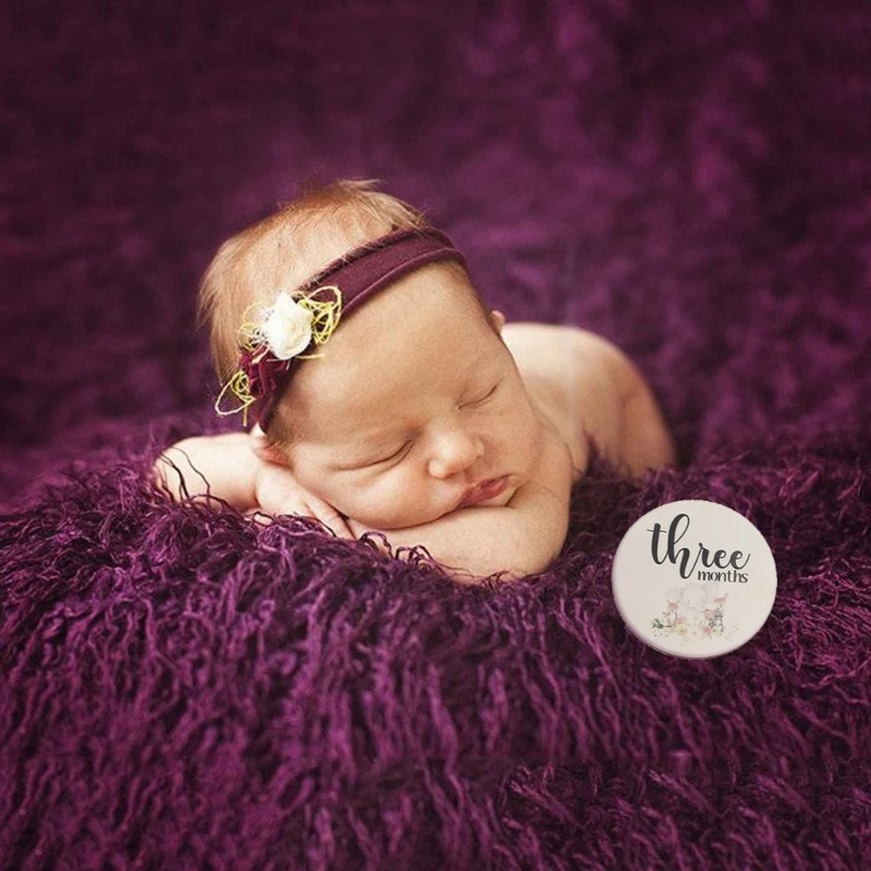 

6 Pcs/Set Handmade Baby Milestone Cards Newborn Monthly Recording Card Photocard