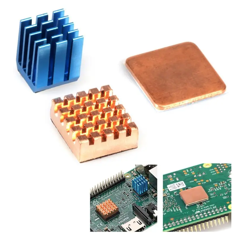 3 шт. теплоотвод набор для Raspberry Pi 3, Pi 2, Pi Модель B+(набор из 3 радиаторов