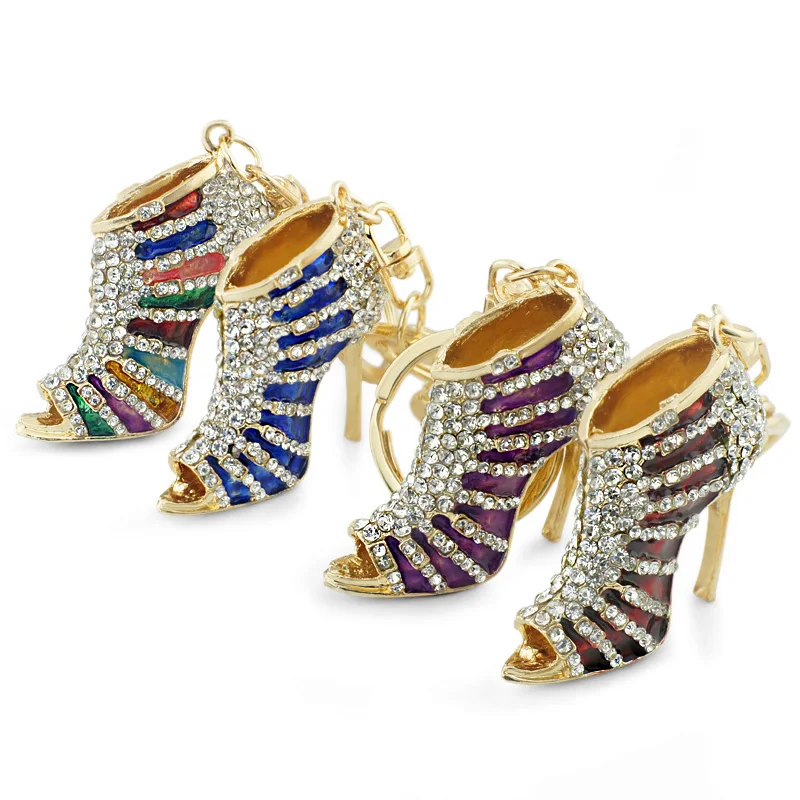 

Fashion Crystal Trendy Purse Bag Buckle Bag Pendant Charm High heel Shoes Keyrings Keychains For Car key chains Jewelry K220 New