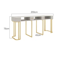 200cm customizable european style manicure table modern minimalist light luxury multifunctional 2 layer marble manicure tables