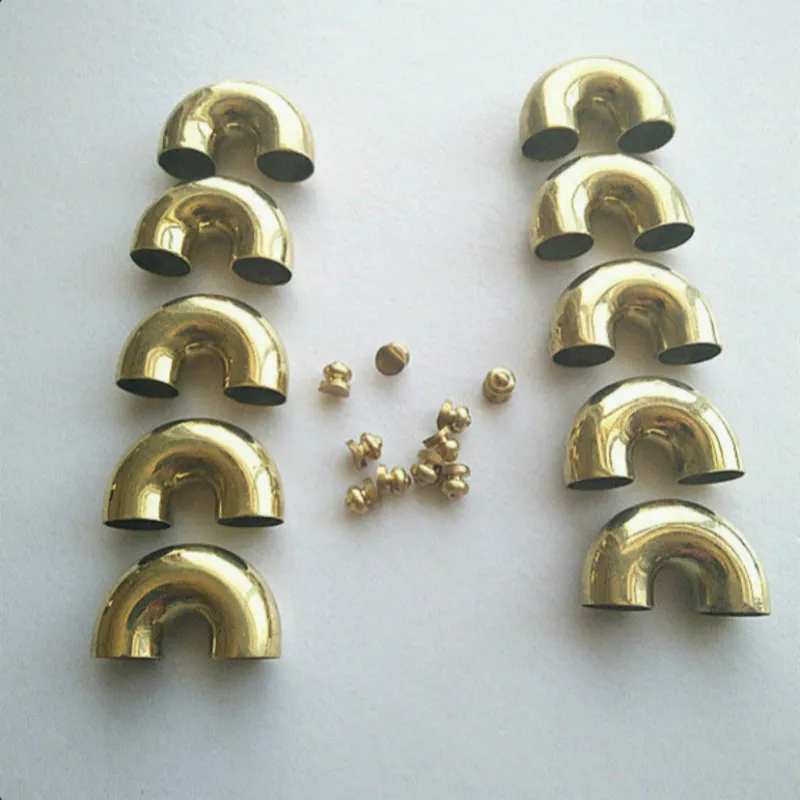 10 brass U shape pipe nuts for trumpet/cornet sliders no varnish repair new |