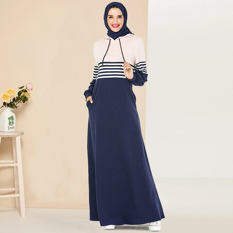 Спортивный костюм с капюшоном повседневное Макси платье|Женские платья| |