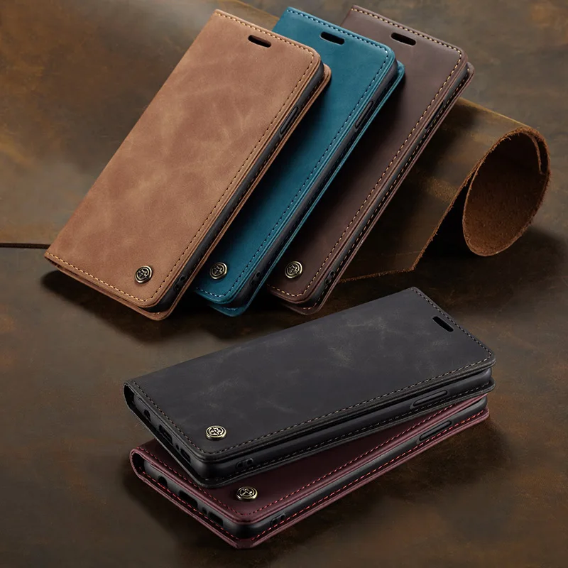 Роскошный Магнитный кожаный чехол для телефона, сумки для samsung S8 S9 S10 Note10 Plus 5G, винтажный флип-чехол для телефона Galaxy A30 A40 A50 A70