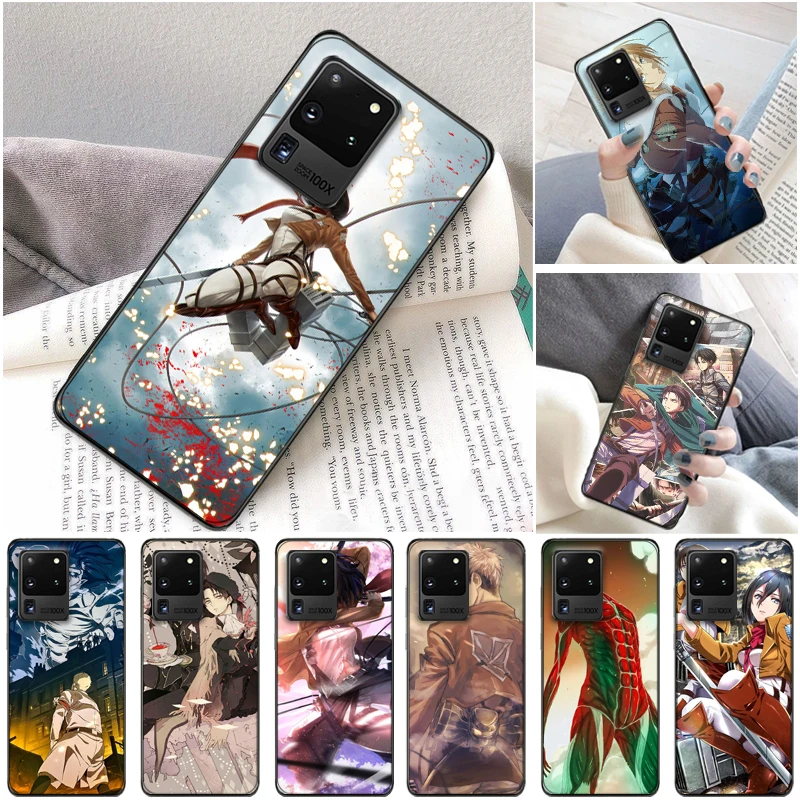 

Attack On Titan Mikasa Ackerman Armin Arlert Levi Eren Jager Phone Case For Samsung Galaxy S20 Plus FE Lite Funda Coque