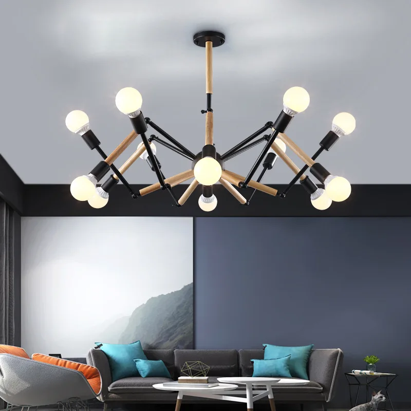 Светодиодный Люстра спутник кухня спальня ресторан sarfatti паук люстра дерево iLoft