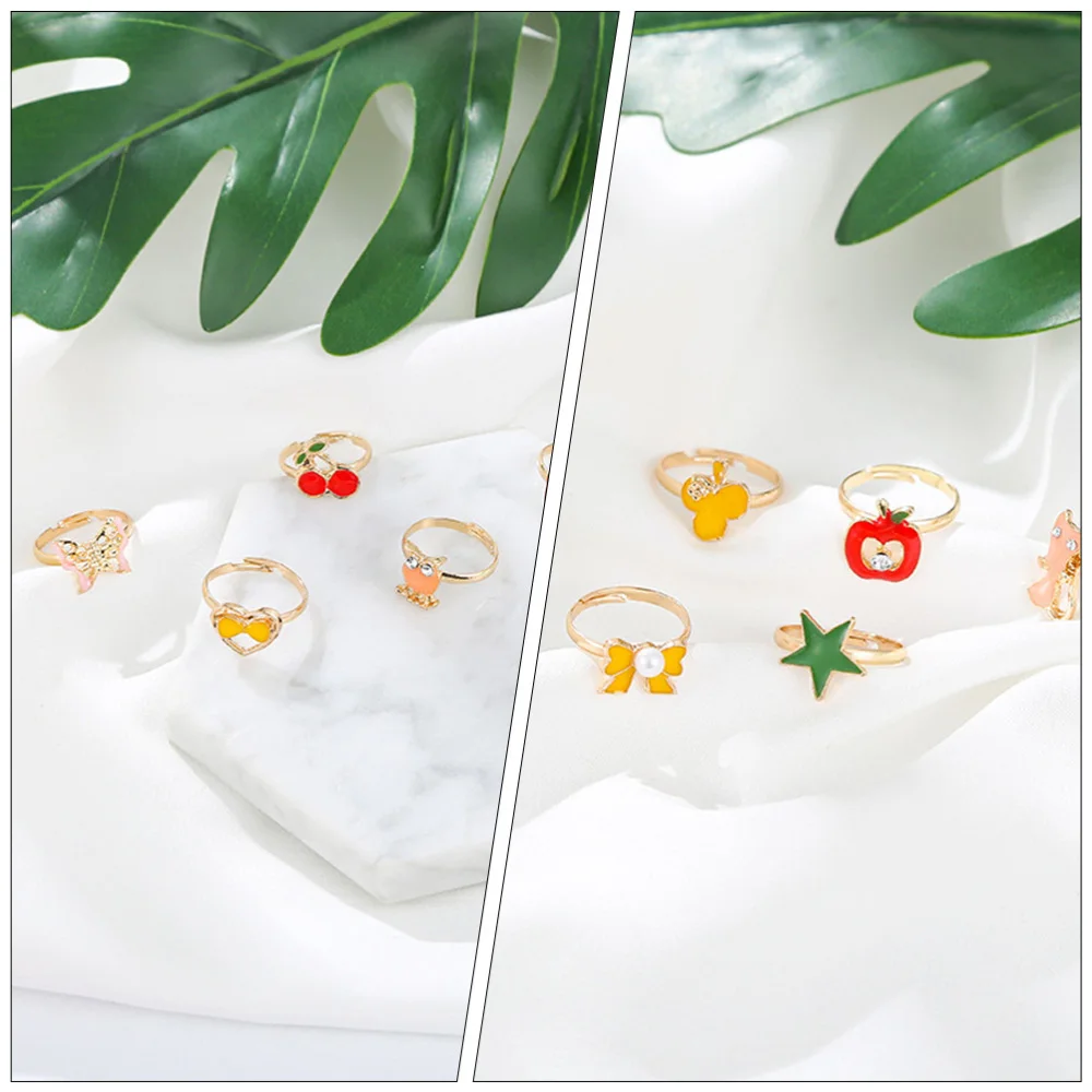 

36pcs Kids Toys Little Girl Jewelry Rings In Box Pretend Play And Dress Rings