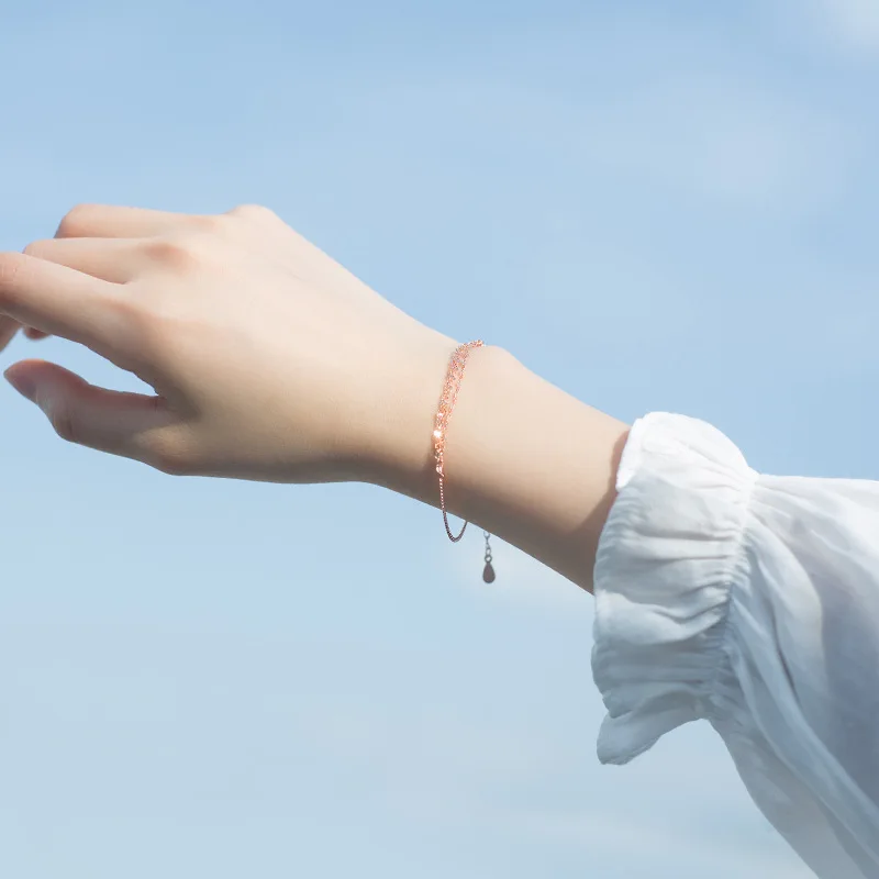 Trustdavis 100% Серебро 925 пробы женское ювелирное изделие Многослойные Бусины браслет