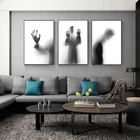 Плакат на холсте, с изображением души, черный и белый силуэты