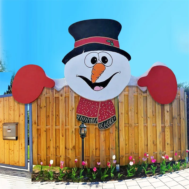 

Christmas Fence Decoration Santa Claus Snowman Outdoor Festivity To The Occasion New Year Party Decor Garden Decor Accessories