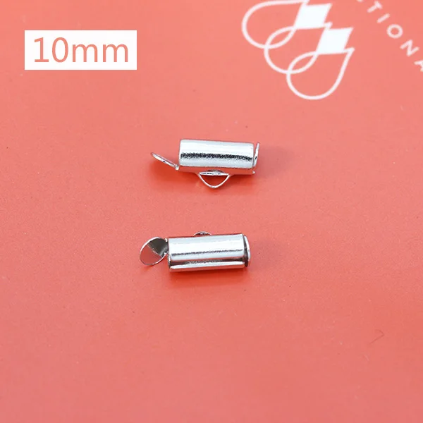10mm nickel 50p 10/13/16/20/25/30/35/40 мм цвет серебристый, золотой бисером Miyuki скользят по конечных застежка трубка Ползунки с торцевыми крышками разъем для бисером цилиндр - Цвет: 10mm nickel