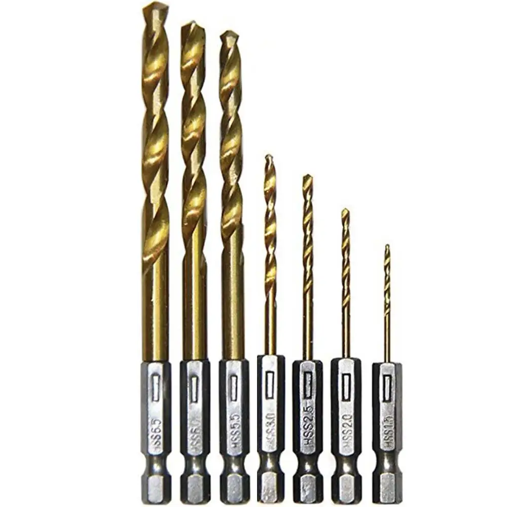 13pcs Hex Handle Plastic Box Set Twist Drill Longer life Durability 1.5-6.5mm Multi-functional Gold Hard Steel HSS