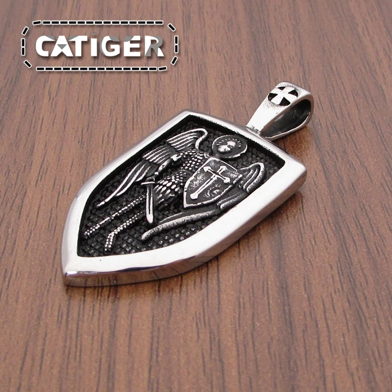 Прямая поставка серебристая Подвеска из нержавеющей стали в стиле панк Archangel