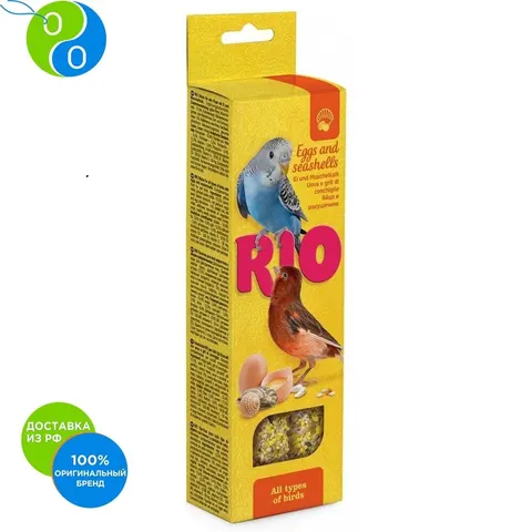 Рио Палочки с яйцом и ракушечник для всех видов птиц 2х40г - изображение