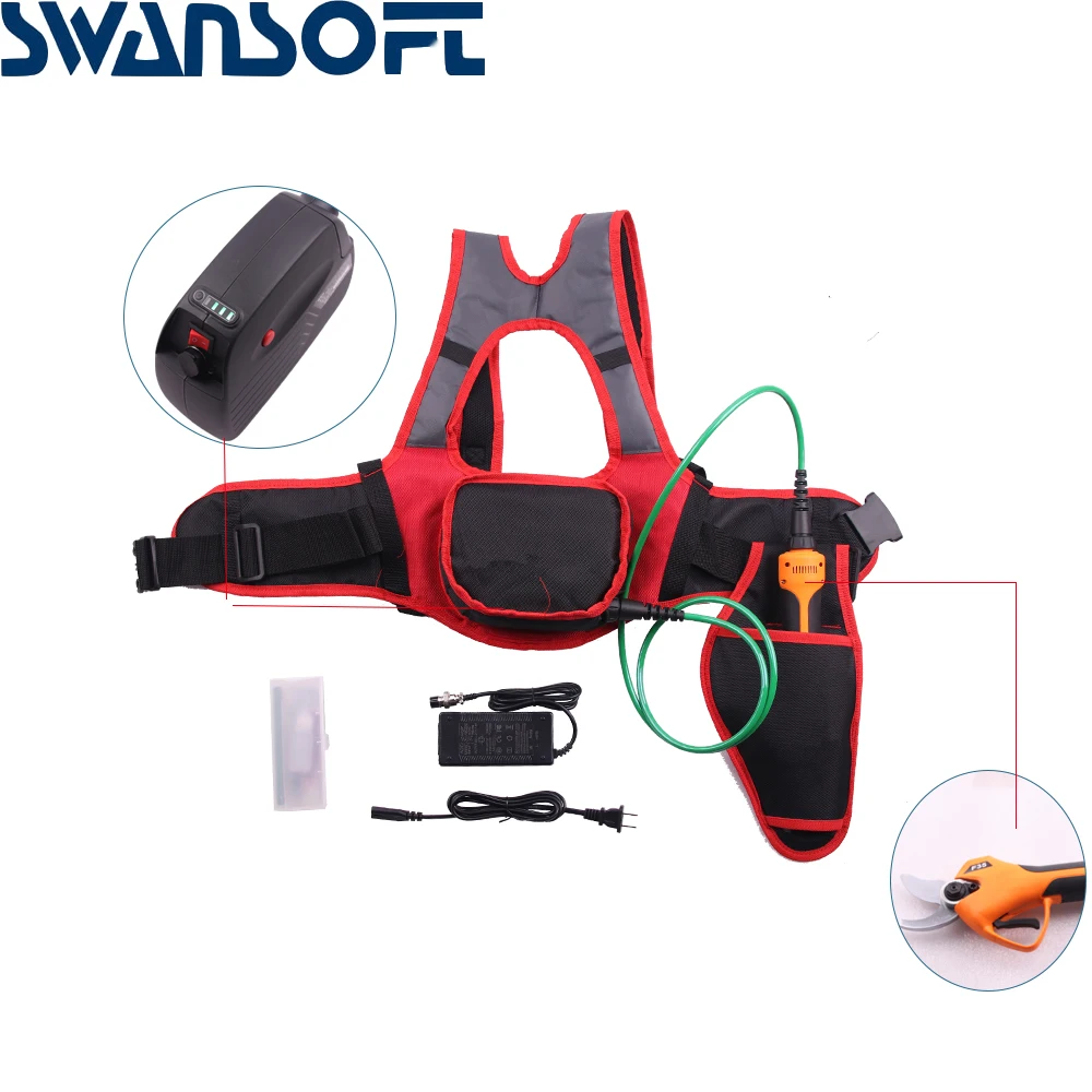 SWANSOFT F35 43.2V Battery Electric Pruning Shears Cordless Orchard Branches Cutter Cutting Tools Pruner Scissor Garden Pruning